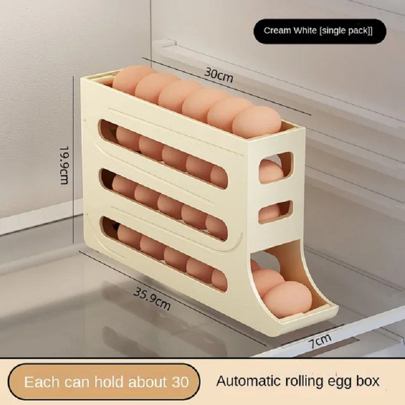 Refrigerator Egg Storage Box Automatic Scrolling Egg Holder Kitchen Large Capacity Dedicated Rolling Egg Storage Box for Kitchen - V.I.P Digital Presence