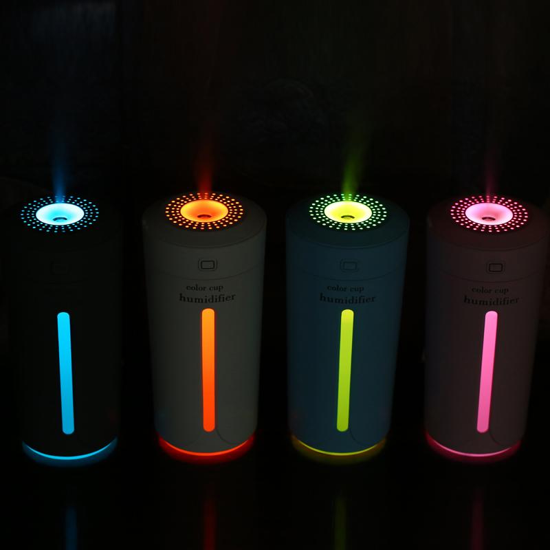 Color Cup USB Air Humidifier for Home Car Ultrasonic Mini Aroma Diffuser Air Purifier with LED Lights - V.I.P Digital Presence
