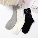 Spring and Autumn New Fairy Style Heavy Industry Starry Sky Hot Diamond Socks Light Luxury Versatile Middle Tube Socks - V.I.P Digital Presence