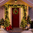 Christmas Tree Artificial Christmas 4-piece Set, including flower wreath, flower wreath, and 2 entrance trees, with LED lights - V.I.P Digital Presence