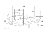 Leatehr Feeling Brown Convertible Folding Modern sofa Bed - V.I.P Digital Presence