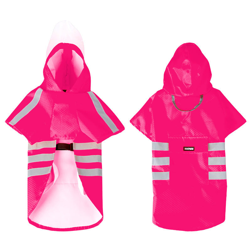 Large Dog Raincoat - Poncho Style Reflective Strip Pet Raincoat Windproof Waterproof Dog Hooded Raincoat - V.I.P Digital Presence