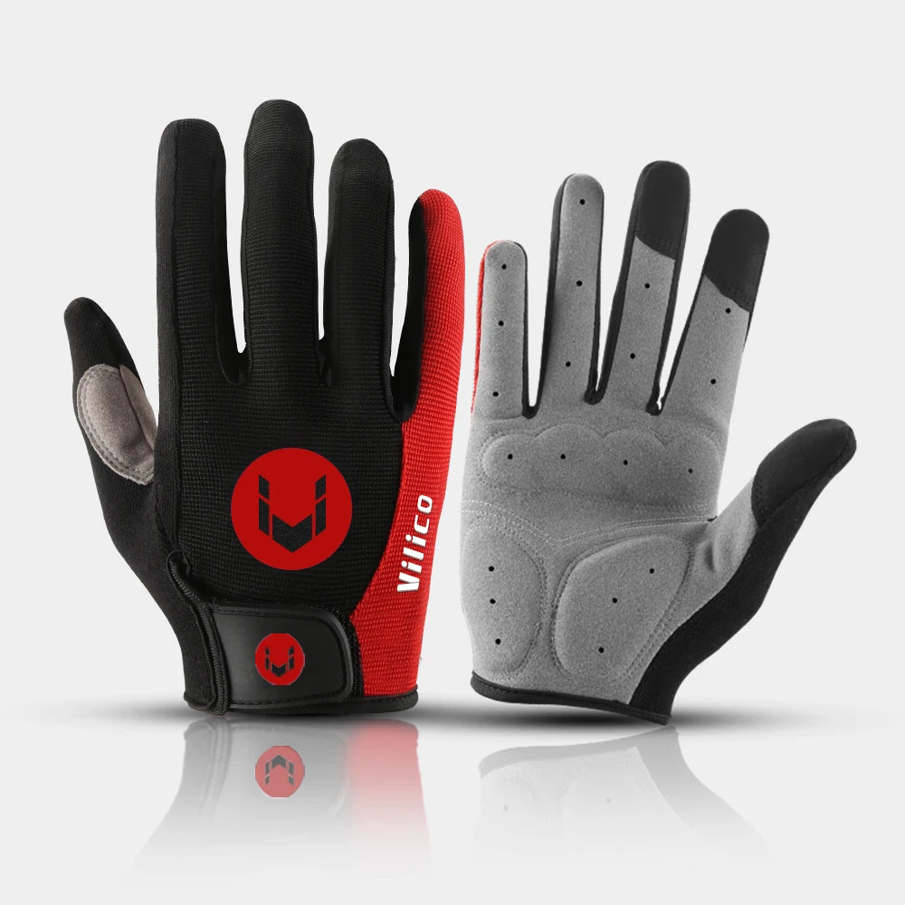 Men and women outdoor cycling windproof and cold proof motorcycle electric bike full finger touch screen anti slip gloves - V.I.P Digital Presence