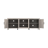 TV Stand Storage Media Console Entertainment Center With Two Doors, Grey Walnut - V.I.P Digital Presence