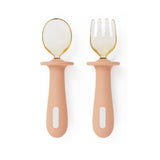 Adjustable color PPSU silicone fork and spoon set, children's stainless steel spoon and fork, baby training supplementary food tableware set of 2 pieces - V.I.P Digital Presence
