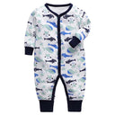Newborn Footed Pajamas Zipper Girl and Boy Romper Long Sleeve Jumpsuit Cotton Solid White Fashion 0-24 Months Baby Clothes - V.I.P Digital Presence