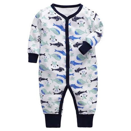 Newborn Footed Pajamas Zipper Girl and Boy Romper Long Sleeve Jumpsuit Cotton Solid White Fashion 0-24 Months Baby Clothes - V.I.P Digital Presence