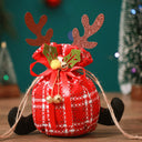 Christmas Apple Bag Antlers Checkered Cloth Gift Bag Christmas Eve Kindergarten Children's Small Gift Candy Bag - V.I.P Digital Presence