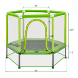 55'' Toddlers Trampoline with Safety Enclosure Net and Balls, Indoor Outdoor Mini Trampoline for Kids - V.I.P Digital Presence