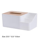 Multi-functional Plastic Tissue Box with Bamboo Wooden Cover Phone Slot Home Kitchen Napkin Case Holder Storage Decoration - V.I.P Digital Presence