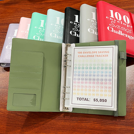 100 Envelope Challenge Binder Couple 100 Day Challenge Hand Account Money Savings Notepad - V.I.P Digital Presence