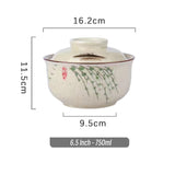 6.5 inch instant noodles bowl with cover bento box student underglaze color ceramic suit Lamian Noodles bowl canteen tableware - V.I.P Digital Presence