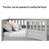 Full size floor bed, children's floor bed frame, Montessori wood floor bed, support Flat noodles gray - V.I.P Digital Presence