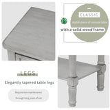 TREXM Narrow Console Desk, Thin Sofa Table with Three Storage Drawers and Living Room Bottom Shelves (Grey Washed) - V.I.P Digital Presence