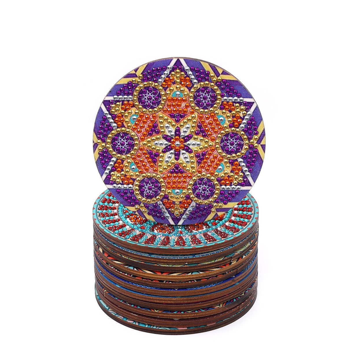 New DIY Diamond Painted Coaster Mat Set of 12 with Datura Pattern (Free Storage Shelf) - V.I.P Digital Presence