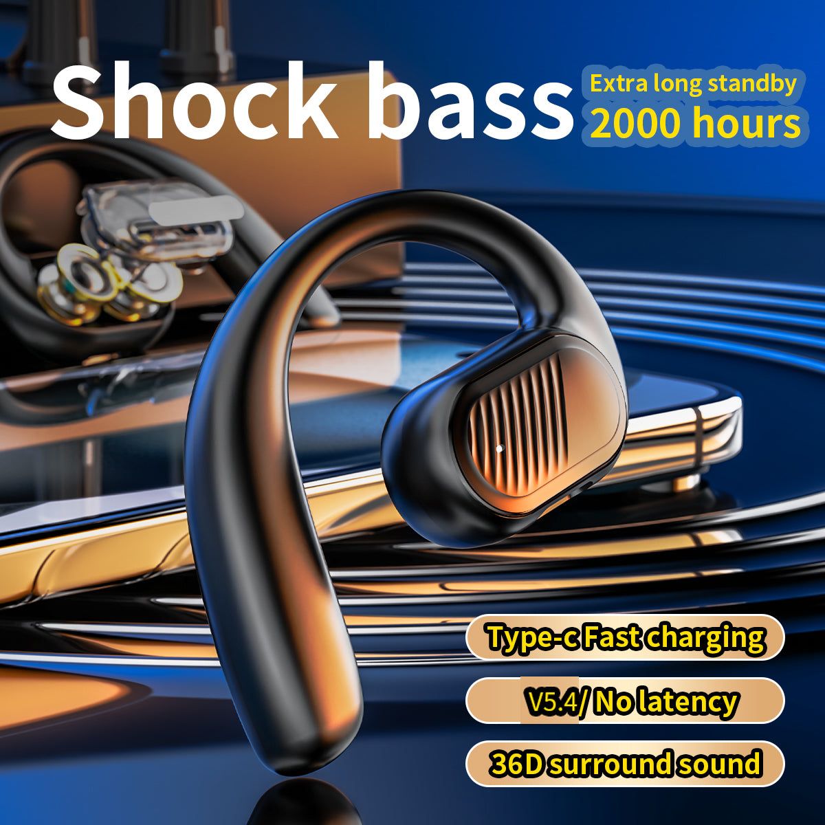 Business Sports Single Side Bluetooth Earphones New Car Mounted Bluetooth Earphones Wireless No In Ear Long Battery Life - V.I.P Digital Presence