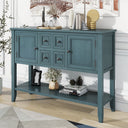 REXM Cambridge Series Spacious Storage Retro Console Desk with Four Small Drawers and Bottom Shelf - V.I.P Digital Presence