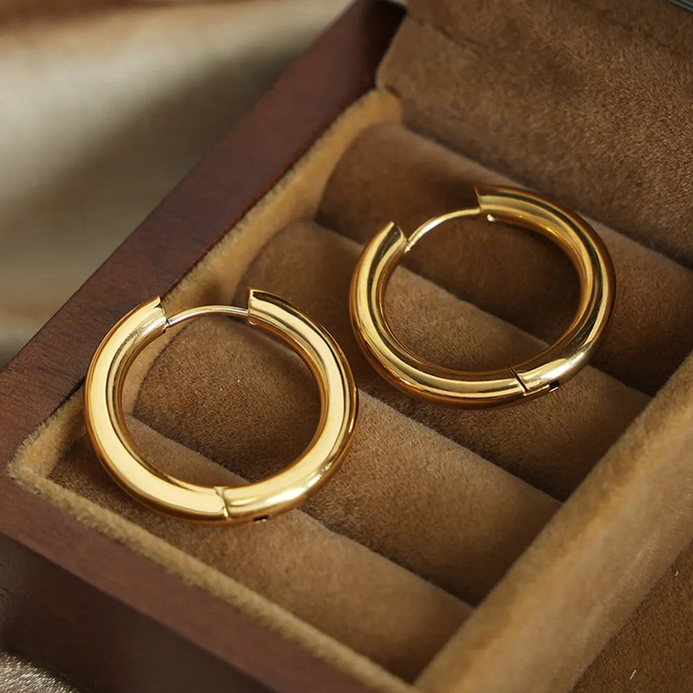 18K Gold-Plated Huggie Earrings - V.I.P Digital Presence