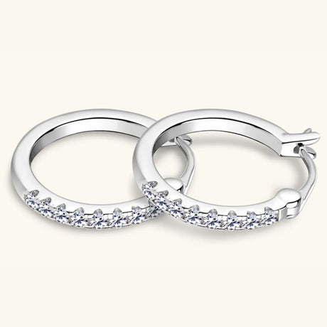 925 Sterling Silver Moissanite Huggie Earrings - V.I.P Digital Presence
