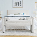 Bedroom storage stool, linen storage stool, large storage space, 50.39 inches white - V.I.P Digital Presence