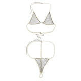 Women's sexy and simple imitation pearl woven chest chain set, new creative fishing net waist chain - V.I.P Digital Presence