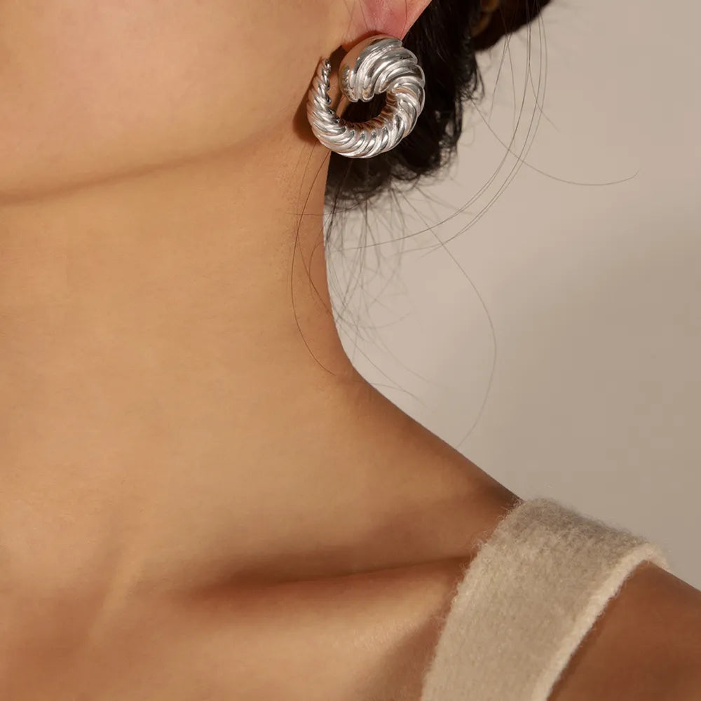 Titanium Steel Spiral Shape Stud Earrings - V.I.P Digital Presence
