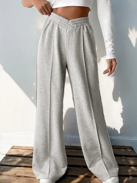 Elastic Waist Wide Leg Pants - V.I.P Digital Presence