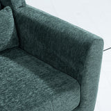 Modern Accent Chair Upholstered Foam Filled Living Room Chairs Comfy Reading Chair Mid Century Modern Chair  (Blackish Green) - V.I.P Digital Presence