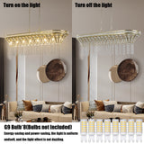 Modern Champagne Gold Kitchen Island Light - Oval Crystal ceiling chandelier - V.I.P Digital Presence