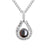 Waterdrop shaped fashion projection necklace with 100 languages. I love you. Color photos, customized lover accessories - V.I.P Digital Presence