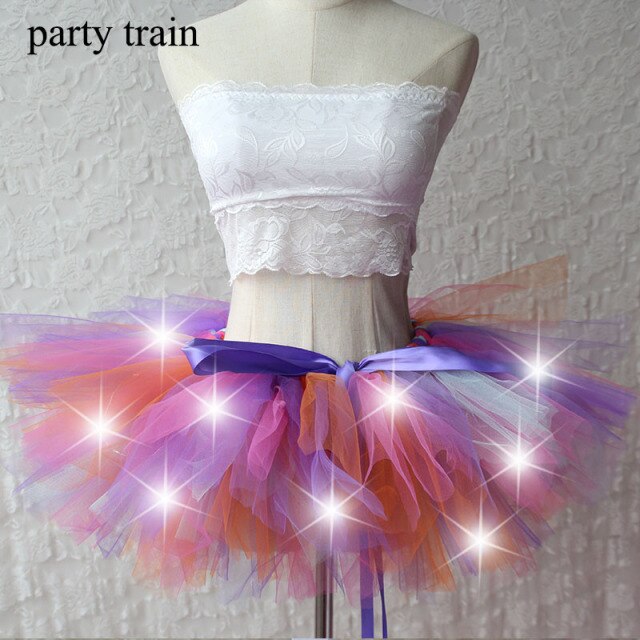 Arrival Women Tulle Tutu Skirt Sexy Mini Fancy Adult Petticoat Fluffy Yarn Ballet Dance Halloween Led Light Up - V.I.P Digital Presence