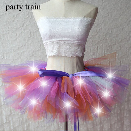 Arrival Women Tulle Tutu Skirt Sexy Mini Fancy Adult Petticoat Fluffy Yarn Ballet Dance Halloween Led Light Up - V.I.P Digital Presence