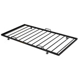 Twin Size Metal House Shape Platform Bed with Trundle Black