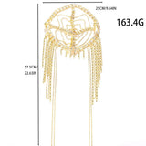 New Tassel Hair Chain Bridal Headpiece for Women Rave Accessories Stage Rhinestone Geometric Head Chain Hat Jewelry Gifts - V.I.P Digital Presence