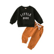 Autumn New Boys' Letter Printed Long Sleeve Ha Yi Sports Minimalist Long Pants Two Piece Set - V.I.P Digital Presence