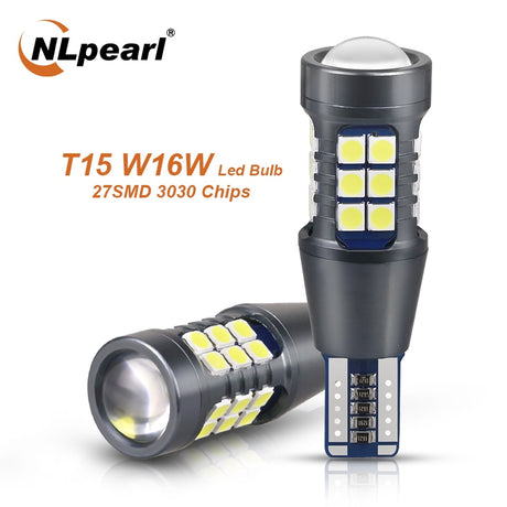NLpearl 2x Signal Lamp W16W LED T15 921 912 Bulb Super Bright 3030 27SMD T15 Led Canbus Auto Backup Reserve Lights Tail Lamp 12V - V.I.P Digital Presence