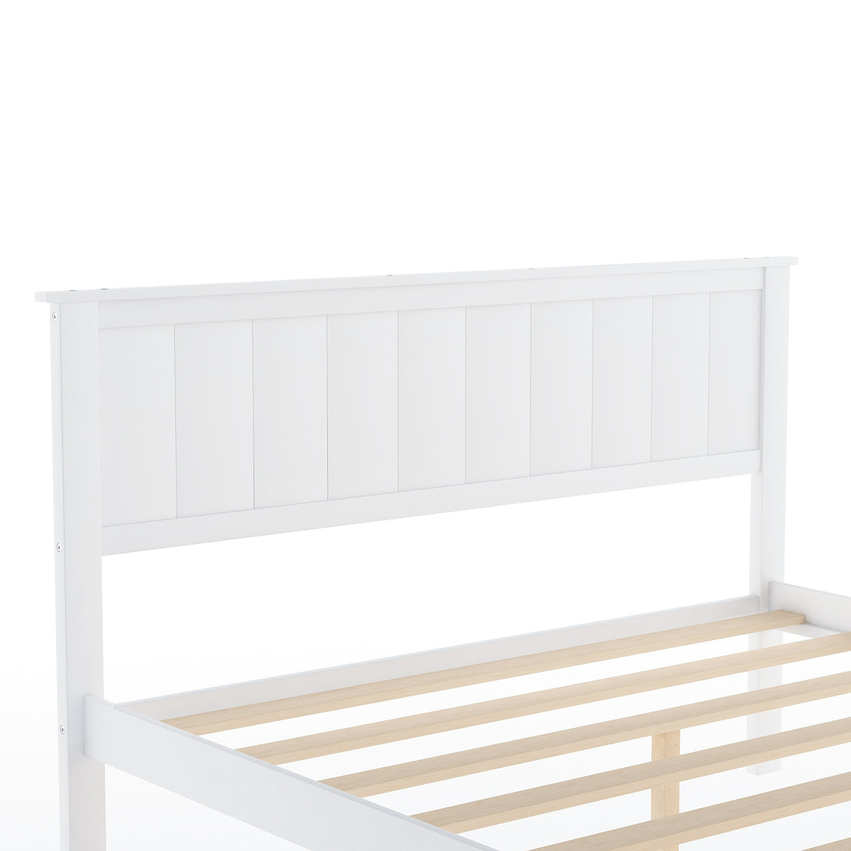Full Size Platform Bed with Under-bed Drawers White - V.I.P Digital Presence