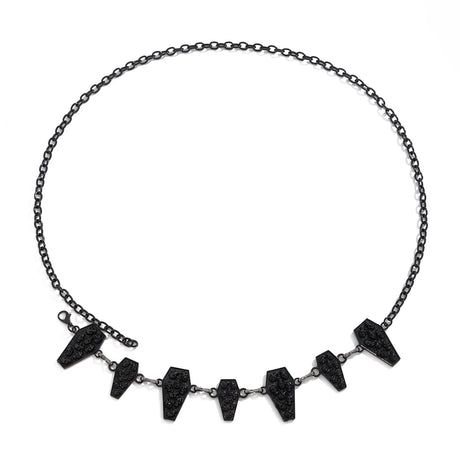 Dark style skull cross body chain, retro carved alloy single circle waist chain - V.I.P Digital Presence