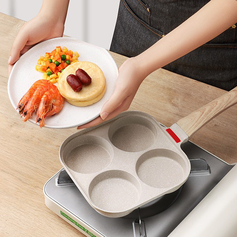 Fried Egg Burger Machine Frying Pan Non-Stick Surface Household Four Hole Breakfast Pan Fried Egg Divine Tool Pancake Pan - V.I.P Digital Presence