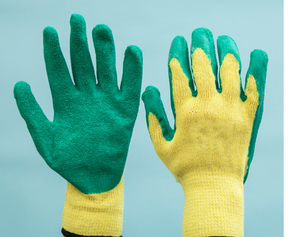 latex coated work gloves, green palm latex coated work gloves - cotton/polyester shell, size 10, 1 pack, 12 pairs - V.I.P Digital Presence