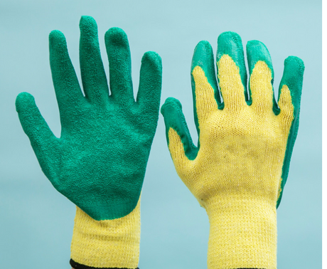 latex coated work gloves, green palm latex coated work gloves - cotton/polyester shell, size 10, 1 pack, 12 pairs - V.I.P Digital Presence