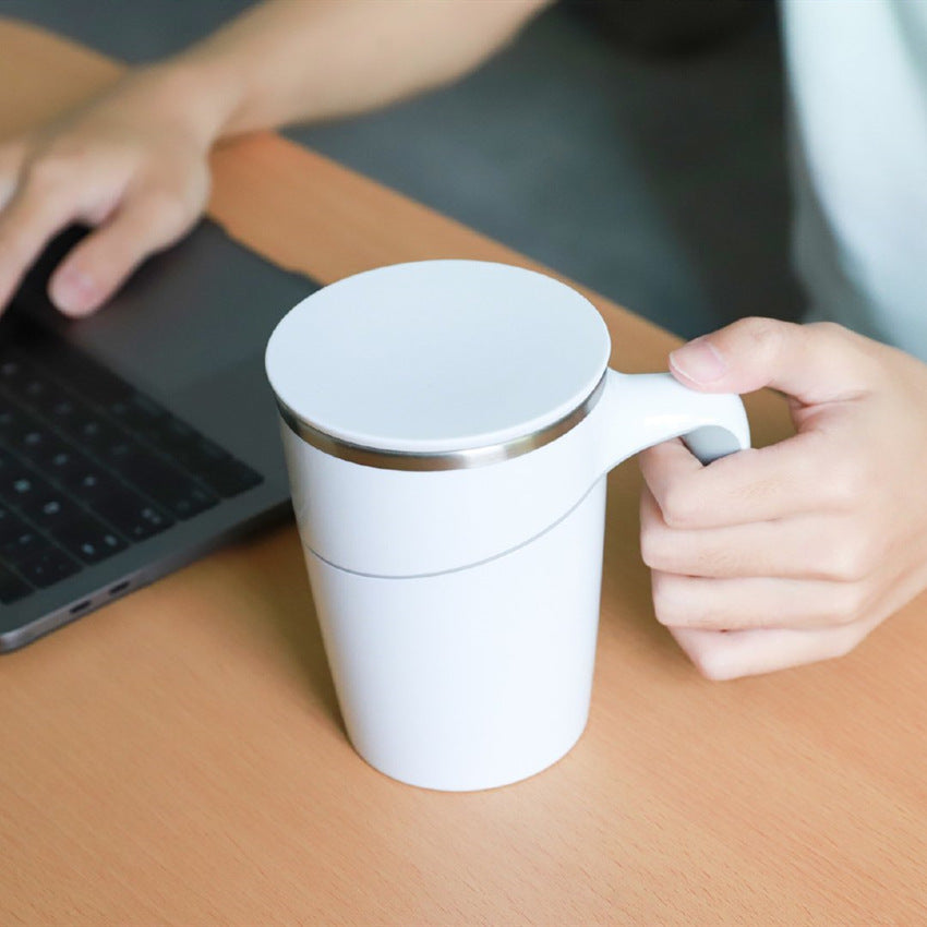 Inner Plastic Outer Steel Belt Handle Stainless Steel Thermos Cup Creative Office Anti-Fall Magic Suction Cup Does Not Pour The Cup - V.I.P Digital Presence