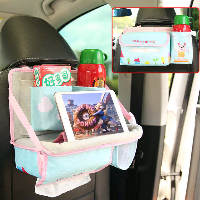Cesta colgante universal para coche de bebé, bolsa de almacenamiento, organizador para el respaldo del asiento del coche con soporte para tableta, bolsa de almacenamiento de viaje, accesorios para cochecito 