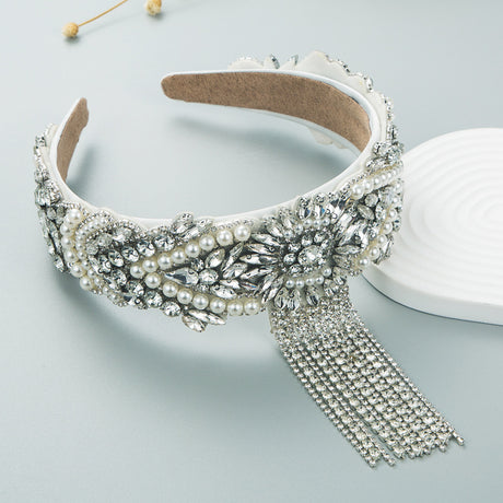 Hair Hoop Fashion French Palace Style Pearl Tassel Bangs Hair Cave High Quality Temperament All-Match Hair Hoop Hair Accessories - V.I.P Digital Presence