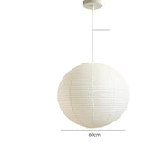 White Japanese style pendant light simple living room round rice paper round LED pendant light - V.I.P Digital Presence