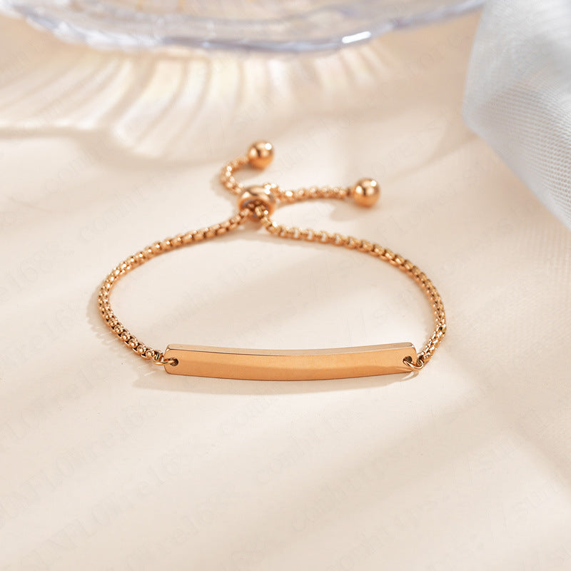 Stainless steel personalized engraved three color curved bracelet simple and personalized women's bracelet - V.I.P Digital Presence