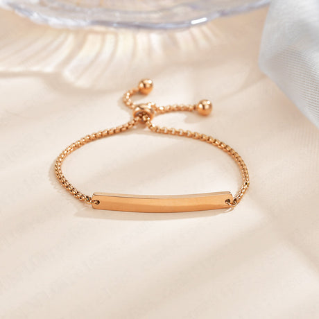 Stainless steel personalized engraved three color curved bracelet simple and personalized women's bracelet - V.I.P Digital Presence