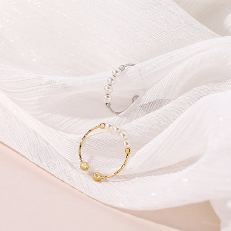 Retro imitation pearl ring women's magic decoration ring pure silver joint ring - V.I.P Digital Presence
