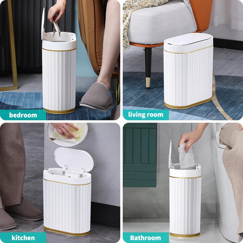Smart Sensor Trash Can Touchless Sensor Trash Bin Trash Can with Lid Automatic Sensor Waste Basket - V.I.P Digital Presence