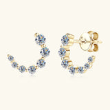 925 Sterling Silver Inlaid Moissanite Stud Earrings - V.I.P Digital Presence